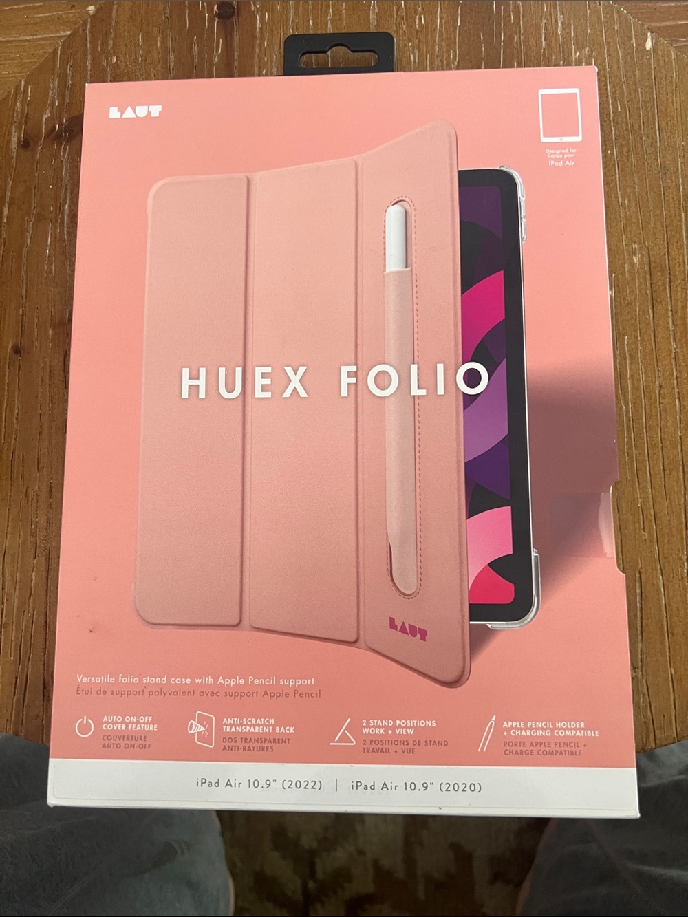 HUEX Folio Pink iPad Air Case with Pencil Holder